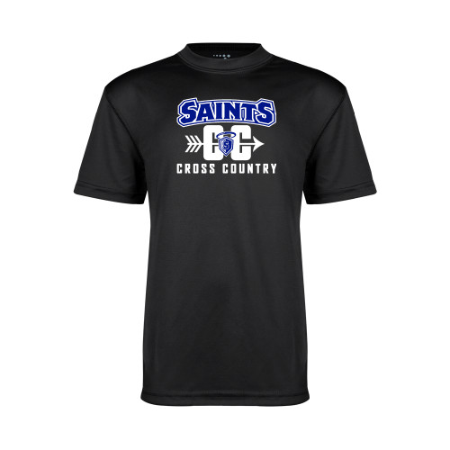 Our Lady of the Lake Youth Performance Black Tee - Cross Country Design