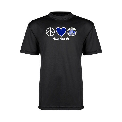 Our Lady of the Lake Youth Performance Black Tee - Just Kick It Soccer Design