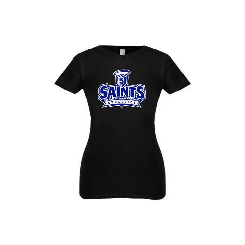  Next Level Girls Black Fashion Fit T Shirt - Our Lady of the Lake University Athletics - Offical Logo