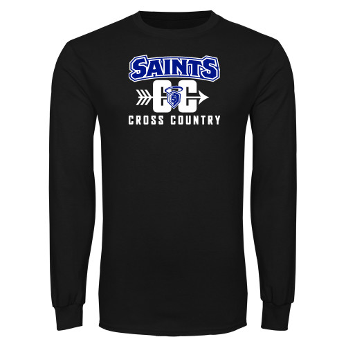Our Lady of the Lake Black Long Sleeve T Shirt - Cross Country Design