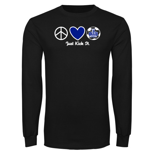 Our Lady of the Lake Black Long Sleeve T Shirt - Just Kick It Soccer Design