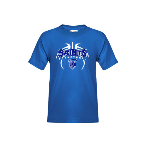  Youth Royal T Shirt - Basketball in Ball