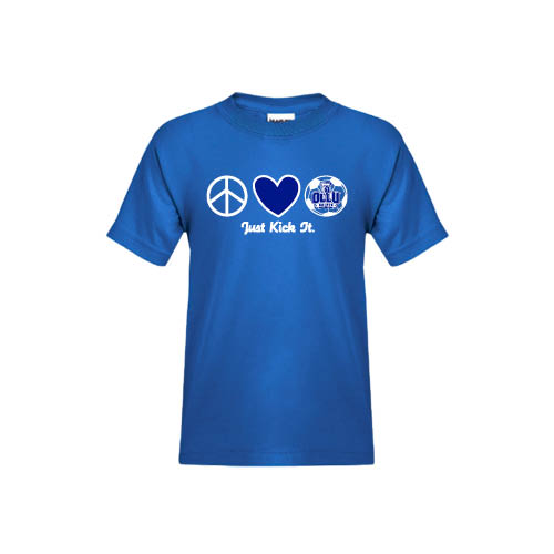  Youth Royal T Shirt - Just Kick It Soccer Design