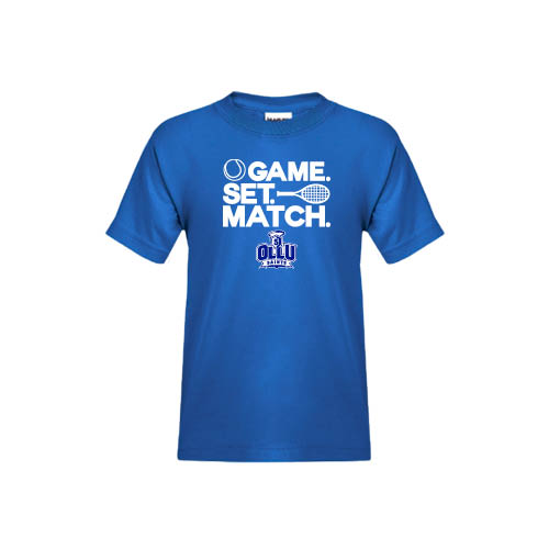  Youth Royal T Shirt - Game. Set. Match. Tennis Design