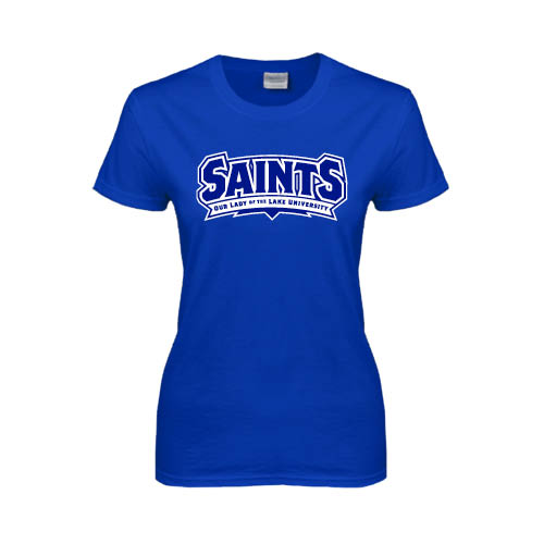  Womens Royal Short Sleeve Tee - Saints - Our lady of the Lake University