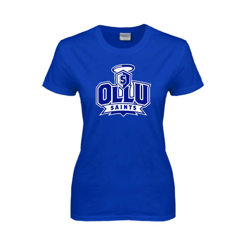  Womens Royal Short Sleeve Tee - OLLU Saints