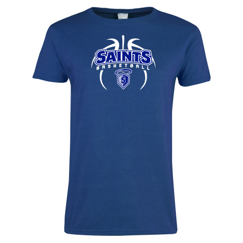 Our Lady of the Lake Womens Royal Short Sleeve Tee - Basketball in Ball