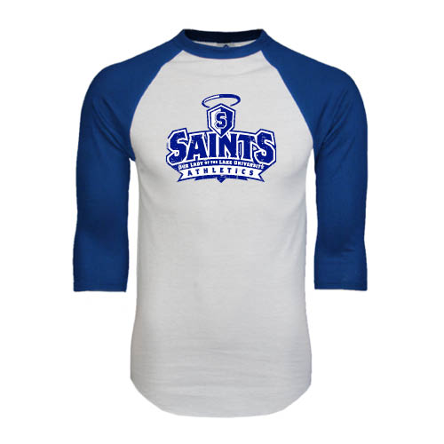 Main Image for  White/Royal Raglan Baseball T Shirt