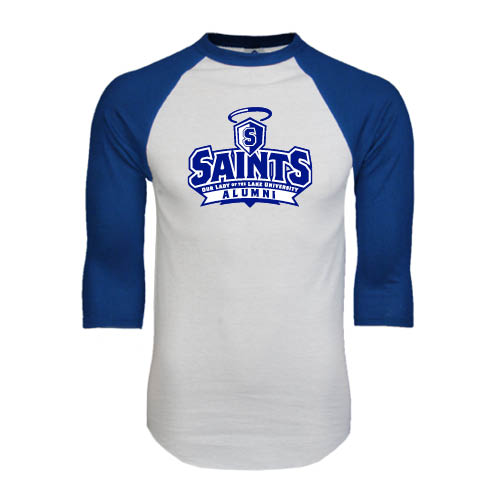 Main Image for  White/Royal Raglan Baseball T Shirt