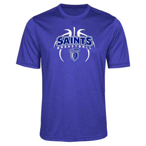 Our Lady of the Lake Royal Heather Performance Contender Tee - Basketball in Ball