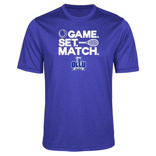 Our Lady of the Lake Royal Heather Performance Contender Tee - Game. Set. Match. Tennis Design