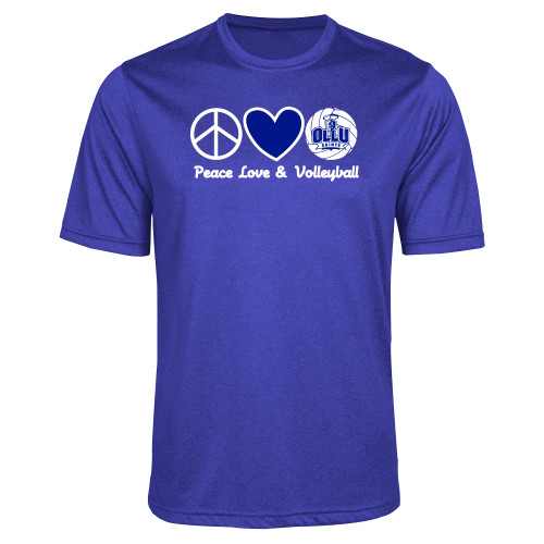 Our Lady of the Lake Royal Heather Performance Contender Tee - Peace Love and Volleyball Design