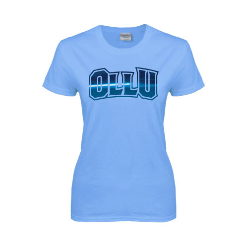  Womens Light Blue Short Sleeve Tee - OLLU