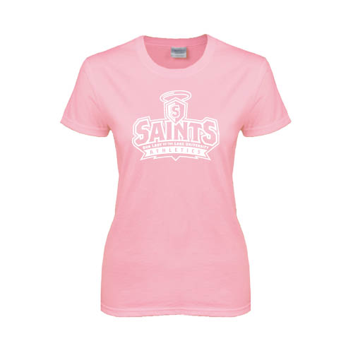  Womens Pink Short Sleeve Tee - Our Lady of the Lake University Athletics - Offical Logo
