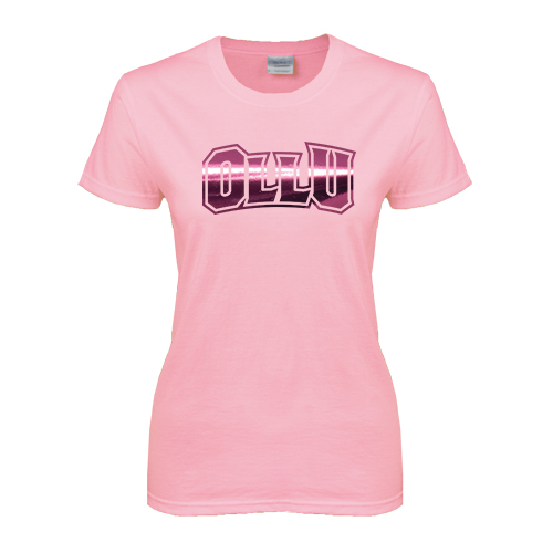  Womens Pink Short Sleeve Tee - OLLU