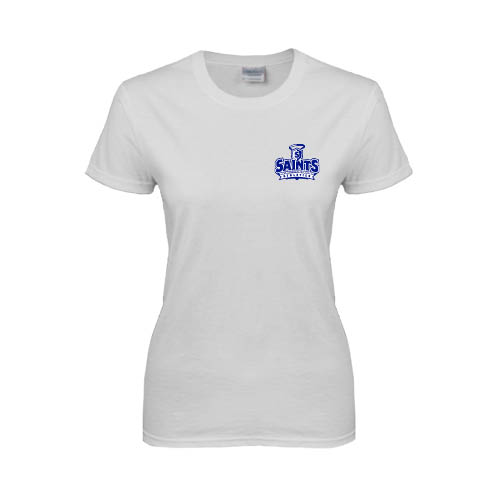  Womens White Short Sleeve Tee - Our Lady of the Lake University Athletics - Offical Logo