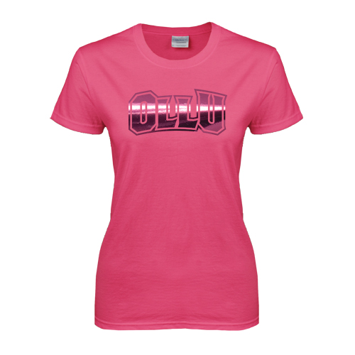  Womens Hot Pink Short Sleeve Tee - OLLU