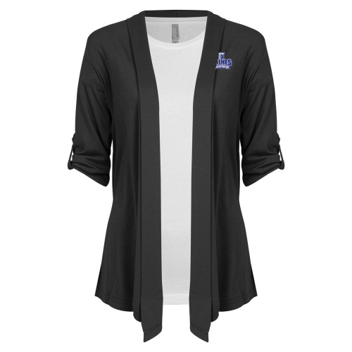  Womens Grey Drape Front Cardigan Sweater - Our Lady of the Lake University Athletics - Offical Logo