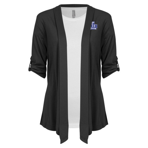  Womens Grey Drape Front Cardigan Sweater - OLLU Saints