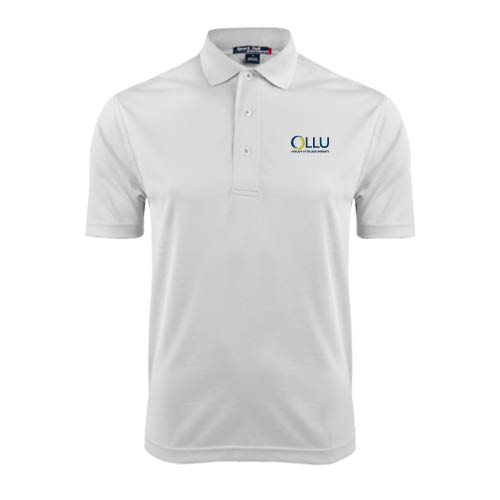  White Dry Mesh Polo - OLLU Our Lady of the Lake University Stacked