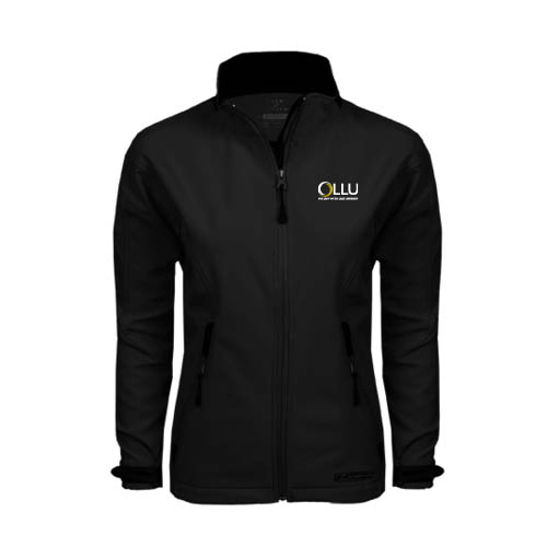  Womens Black Softshell Jacket - OLLU Our Lady of the Lake University Stacked