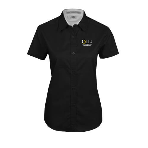  Womens Black Twill Button Up Short Sleeve - Rio Grande Valley