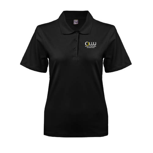  Womens Silk Touch Black Pique Polo - Rio Grande Valley