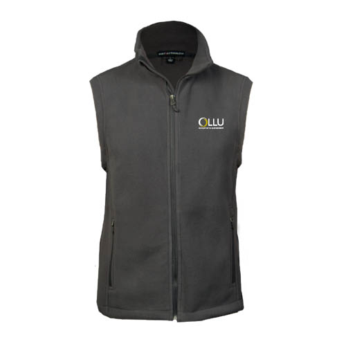  Charcoal Fleece Full Zip Vest - OLLU Our Lady of the Lake University Stacked