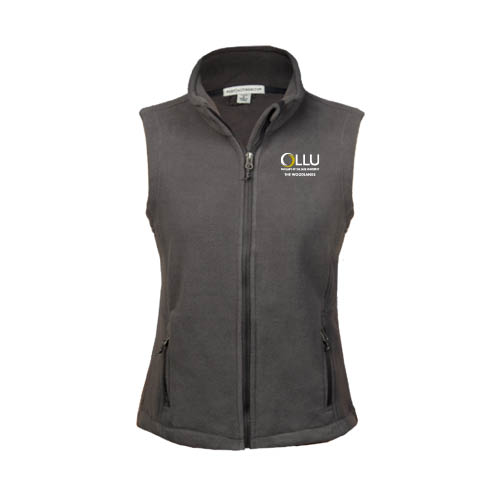  Womens Charcoal Fleece Full Zip Vest - The Woodlands