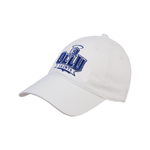  White Unstructured Adjustable Low Profile Hat - OLLU Saints