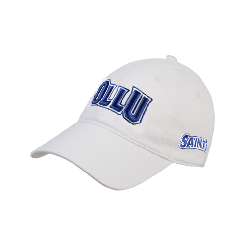  White Unstructured Adjustable Low Profile Hat - OLLU