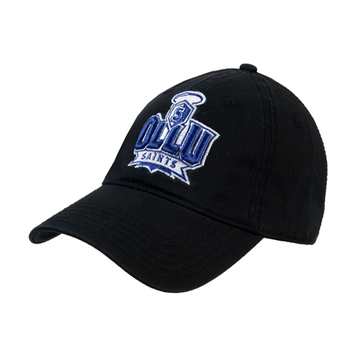  Black Unstructured Adjustable Low Profile Hat - OLLU Saints