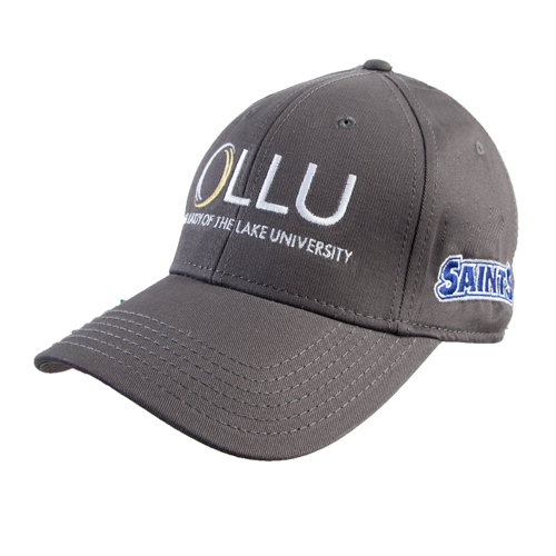  Charcoal Structured Adjustable Pro Style Hat - OLLU Our Lady of the Lake University Stacked