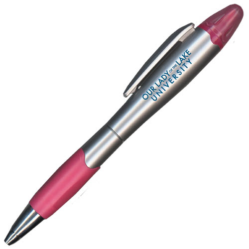  Silver/Pink Blossom Pen/Highlighter - OUr Lady of the Lake University Flat