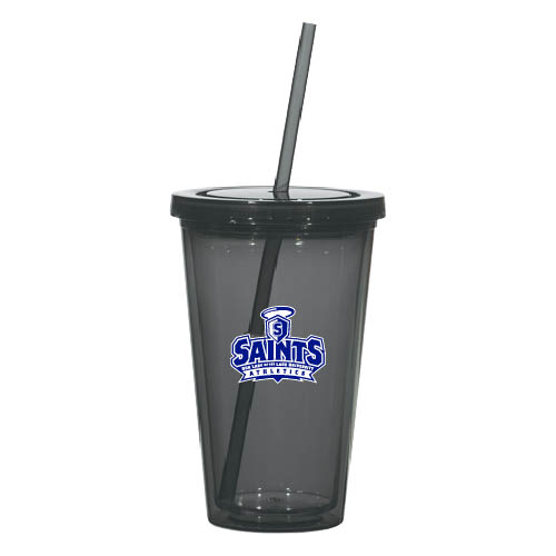  Madison Double Wall Charcoal Tumbler w/Straw 16oz - Our Lady of the Lake University Athletics - Offical Logo