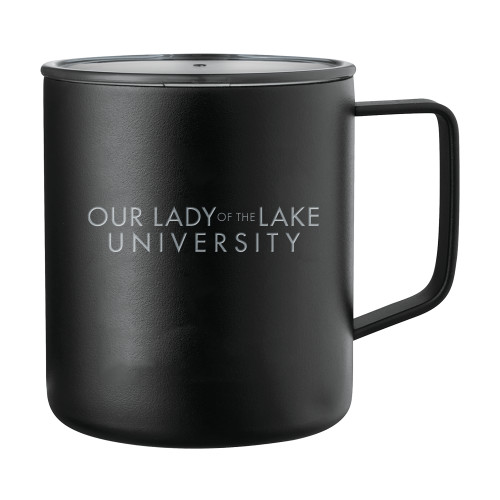  Rover Camp Vacuum Insulated Black Mug 14oz - OUr Lady of the Lake University Flat Engraved