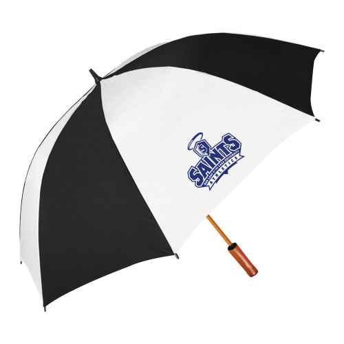  64 Inch Black/White Umbrella - Our Lady of the Lake University Athletics - Offical Logo
