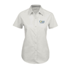 Thumbnail image for  Womens White Twill Button Up Short Sleeve