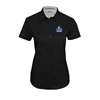 Thumbnail image for  Womens Black Twill Button Up Short Sleeve