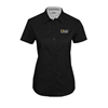 Thumbnail image for  Womens Black Twill Button Up Short Sleeve