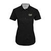 Thumbnail image for  Womens Black Twill Button Up Short Sleeve