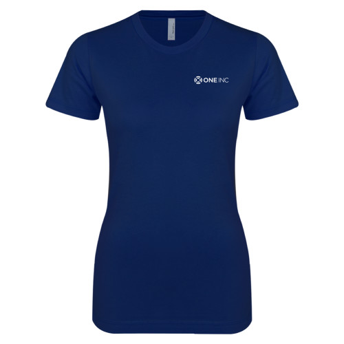  Next Level Womens Navy Boyfriend Tee - ONE INC