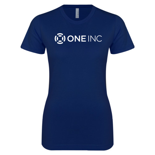  Next Level Womens Navy Boyfriend Tee - ONE INC