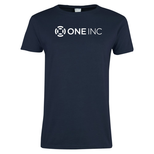  Womens Short Sleeve Navy Tee - ONE INC