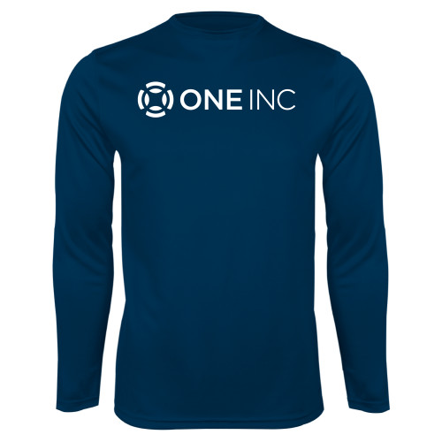  Navy Performance Long Sleeve Shirt - ONE INC