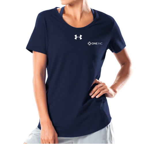  Under Armour Womens Navy Charged Cotton Tee - ONE INC
