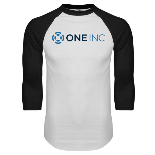  White/Black Raglan Baseball T Shirt - ONE INC