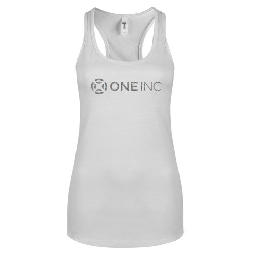  Next Level Racerback Tank White - A Silver Soft Glitter