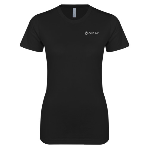  Next Level Womens Black Boyfriend Tee - ONE INC