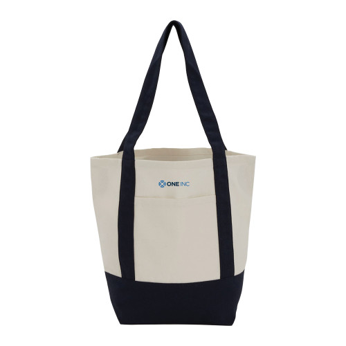  Mini Black Recycled 8oz Cotton Canvas Tote - ONE INC